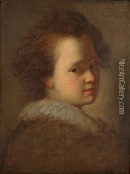 Portrait D'enfant Oil Painting - Alexis Grimou
