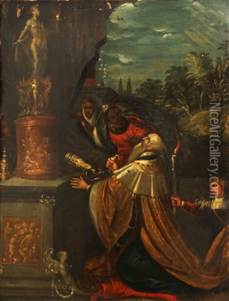 The Idolatry Of Solomon Oil Painting - Frans Francken III
