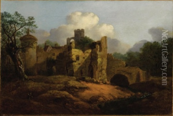Old Castle Oil Painting - Thomas Gainsborough