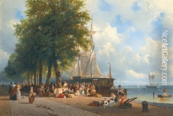 The Emigrants Oil Painting - Frans Breuhaus de Groot