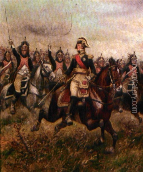 Charge De Cavalerie Avec Le General Kellermann Oil Painting - Paul Emile Leon Perboyre