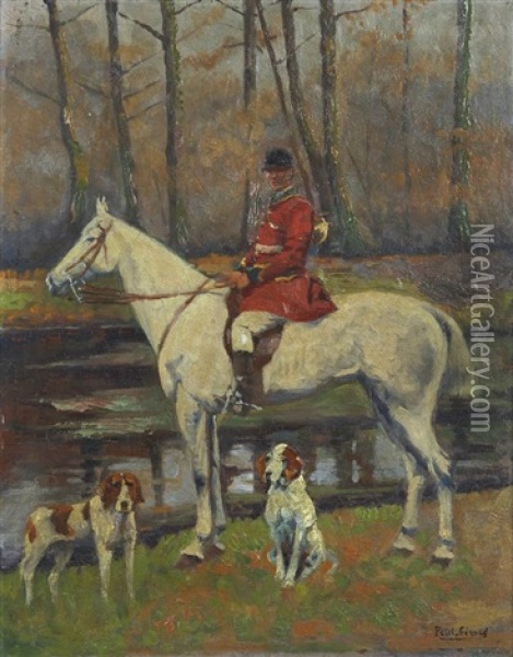 Veneur Et Ses Chiens Oil Painting - Pierre Petit-Gerard