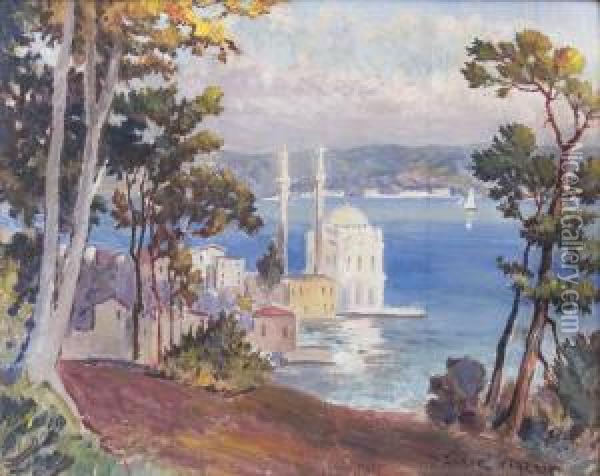 Ortakoy Mosque (istanbul) Oil Painting - Sururi Taylan