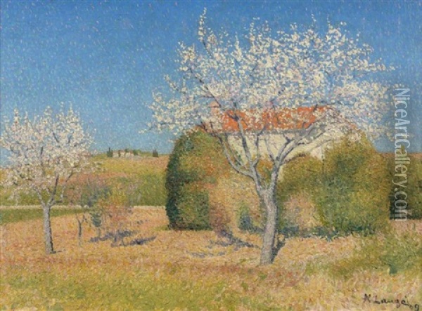 Le Jardin Derriere L'alouette, 1909 Oil Painting - Achille Lauge
