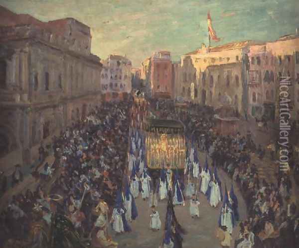 Good Friday in Seville Oil Painting - William Samuel Horton