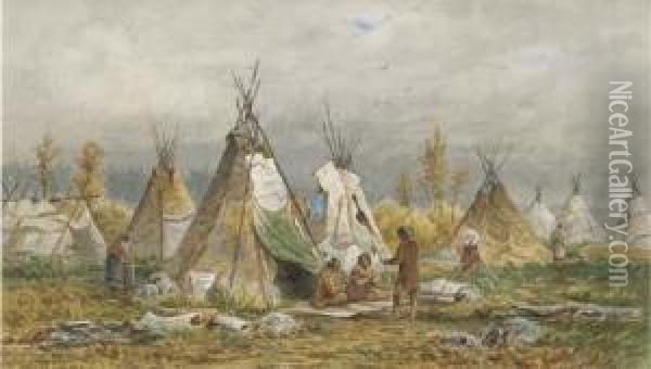 Indian Camp Oil Painting - Frederick Arthur Verner