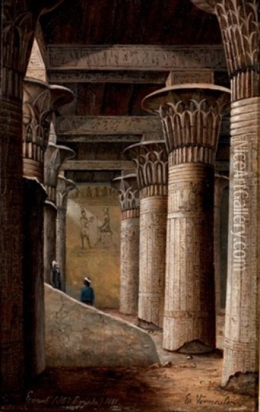 Esneh Haute Egypte Oil Painting - Ernest ver Meulen