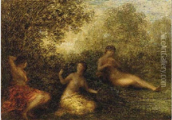 Deux Nymphes Et Une Source Oil Painting - Henri Fantin-Latour