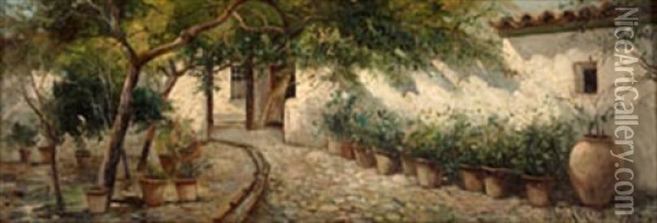 Casa Andaluza Oil Painting - Jose Montenegro Cappell