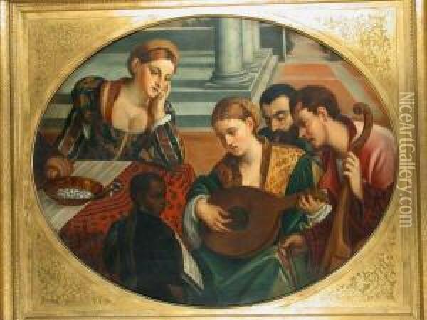 Musical Party Oil Painting - Bonifacio Veronese (Pitati)