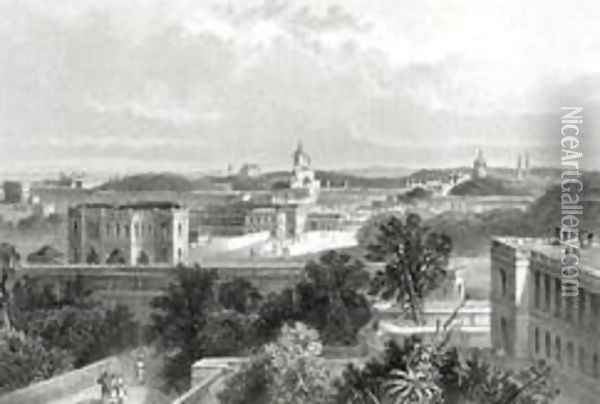 Lucknow, engraved by E.P Brandard, c.1860 Oil Painting - Ramage, J