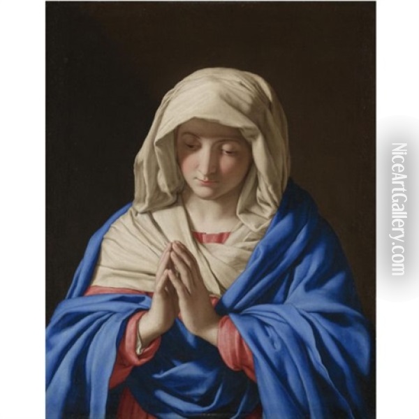 Madonna At Prayer Oil Painting - Giovanni Battista Salvi (Il Sassoferrato)