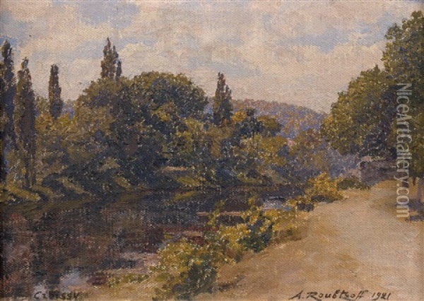 Paysage De Croissy Oil Painting - Alexandre Roubtzoff