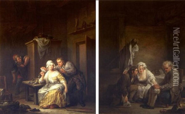 The Jealous Husband Oil Painting - Jean Baptiste Greuze