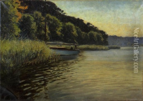 Segelboot Am Ufer Des Wannsees Oil Painting - Max Gildemeister