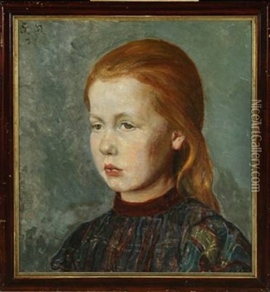 Portrait Of A Young Girl Oil Painting - Henriette Koster Panduro