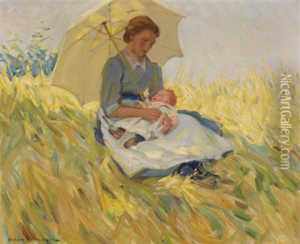 The Mother Oil Painting - Helen Galloway Mcnicoll