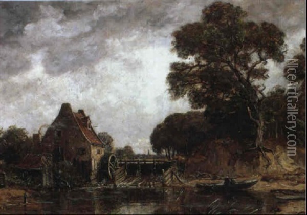 Muhle Am Flus Oil Painting - Gilbert Von Canal