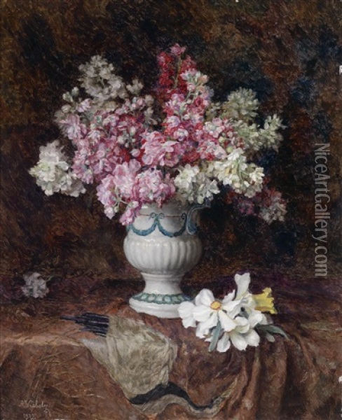 Blumen Oil Painting - Anton Wrabetz