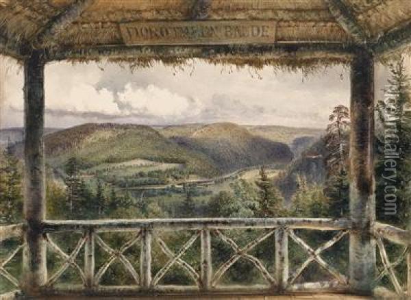 Blick Von Derdorotheenbaude Auf Die Hugel Und Walder Bei Schlos Gratz Oil Painting - Rudolf Ritter von Alt