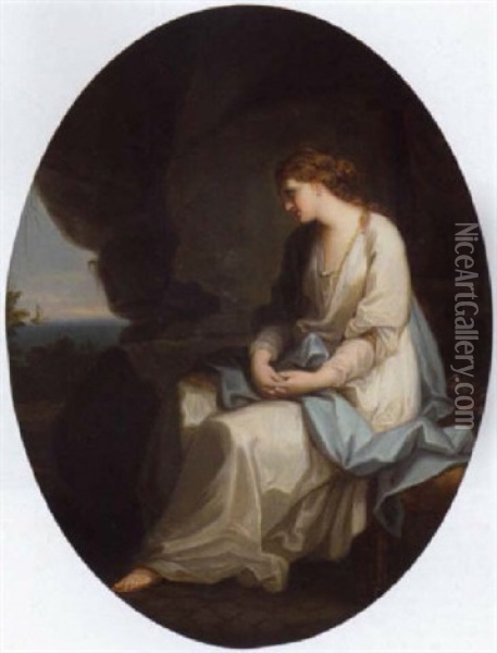 Ariadne Deserted On Naxos Oil Painting - Angelika Kauffmann