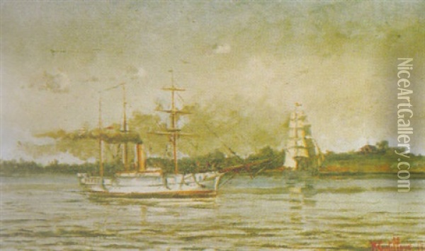 Nueva Palmira (rio Uruguay) Oil Painting - Roberto Castellanos