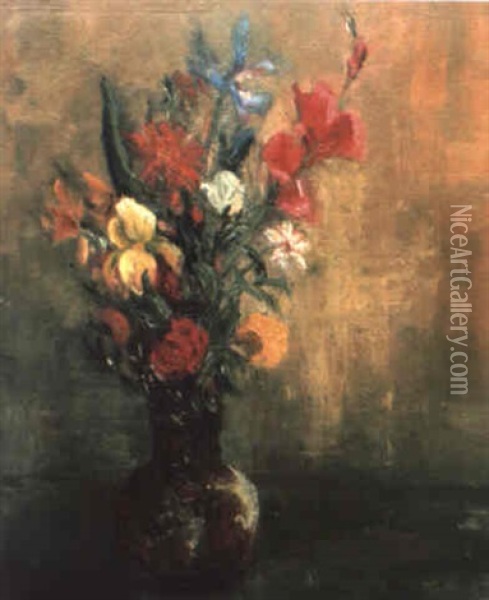 Floral Oil Painting - Edmund William Greacen