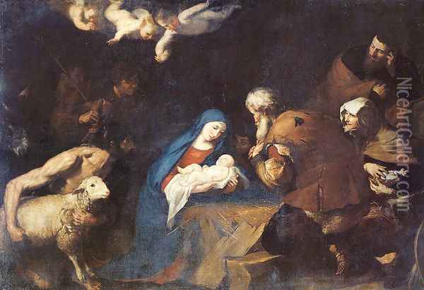 Adoration of the Shepherds 1640 Oil Painting - Jusepe de Ribera