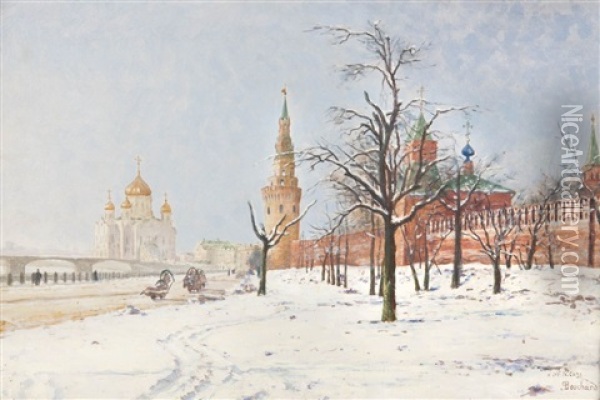 Moscou Sous La Neige Oil Painting - Paul Louis Bouchard