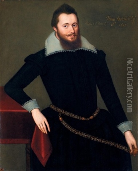 Portrait Of Thomas Knatchbull Oil Painting - Robert Peake the Elder