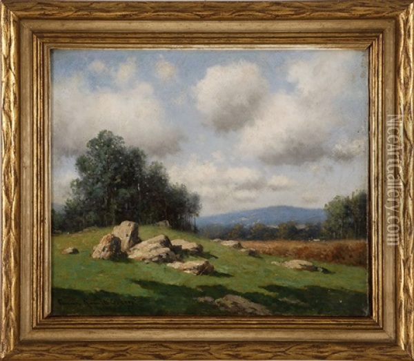 Expansive Mountain Landscape Oil Painting - Frank Russell Green