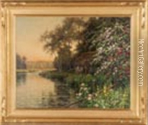 Cottage At Sunset Oil Painting - Louis Aston Knight