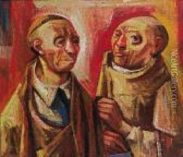 Twee Mannen Oil Painting - Hendrick Chabot