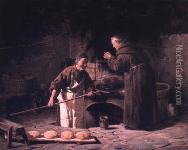 The Blessed Cook Oil Painting - Adolf Humborg