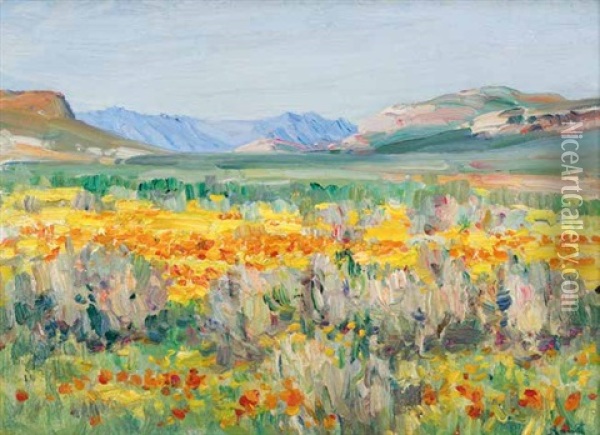 Springtime, Namaqualand Oil Painting - Pieter Hugo Naude
