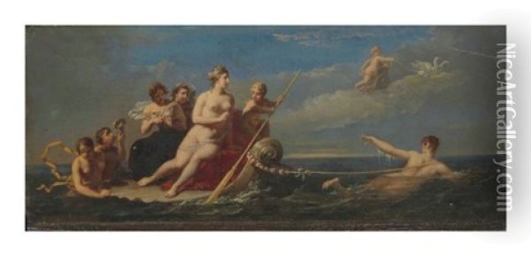 Le Triomphe D'amphitrite Oil Painting - Jacques Antoine Vallin