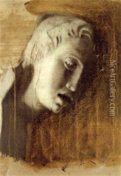 Tete D'un Enfant Chantant (recto); Une Esquisse Du Dante    (verso). Oil Painting - Edgar Degas