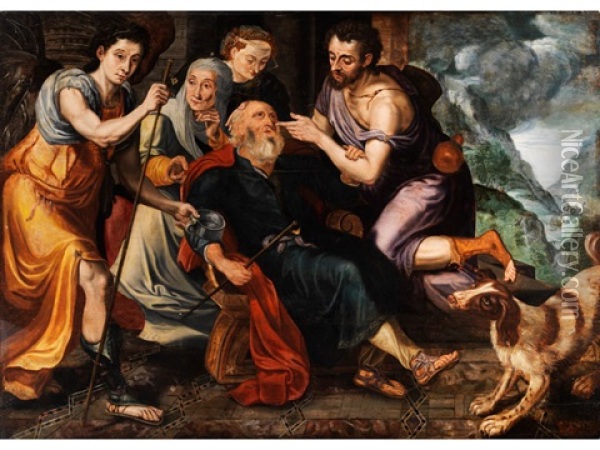 Biblische Darstellung Aus Der Geschichte Abrahams Oil Painting - Frans Floris the Elder