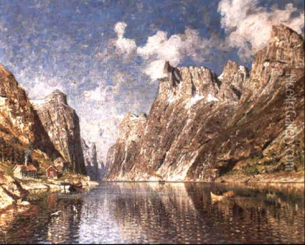 Noorse Fjorden In De Zomer Oil Painting - Adelsteen Normann