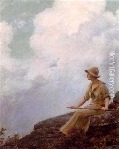 Watching The Clouds Oil Painting - Charles Courtney Curran