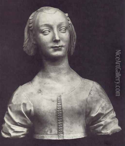 Portrait of Marietta Strozzi Oil Painting - Desiderio da Settignano