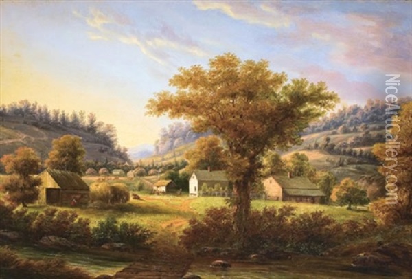 Harvest Time In The Catskills Oil Painting - Gunther Hartwick