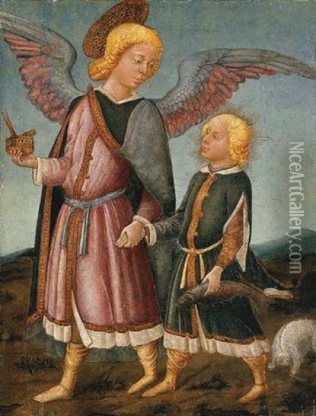 Tobias And The Angel Oil Painting - Neri di Bicci