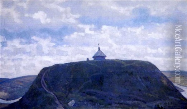 Paysage Avec Une Petite Chapelle Oil Painting - Nikolai Konstantinovich Roerich