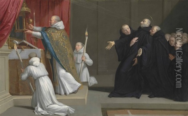 The Mass Or Death Of Saint Benoit Oil Painting - Philippe de Champaigne