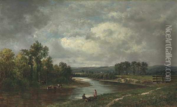 Connecticut River Near Lancaster, New Hampshire Oil Painting - David Johnson