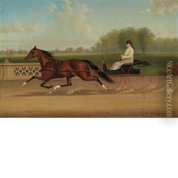 Carriage Ride Through The Park Oil Painting - John McAuliffe