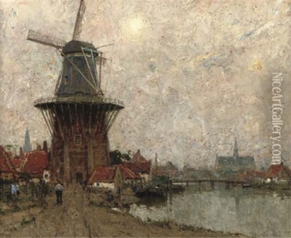 Fortress Mill De Adriaan, Haarlem Oil Painting - Hendrick Cassiers