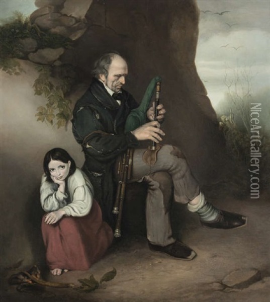 The Limerick Piper (patrick O'brien) Oil Painting - Joseph Patrick Haverty