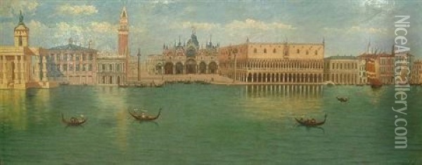 Gran Canale, Venezia Oil Painting - Alver Regli